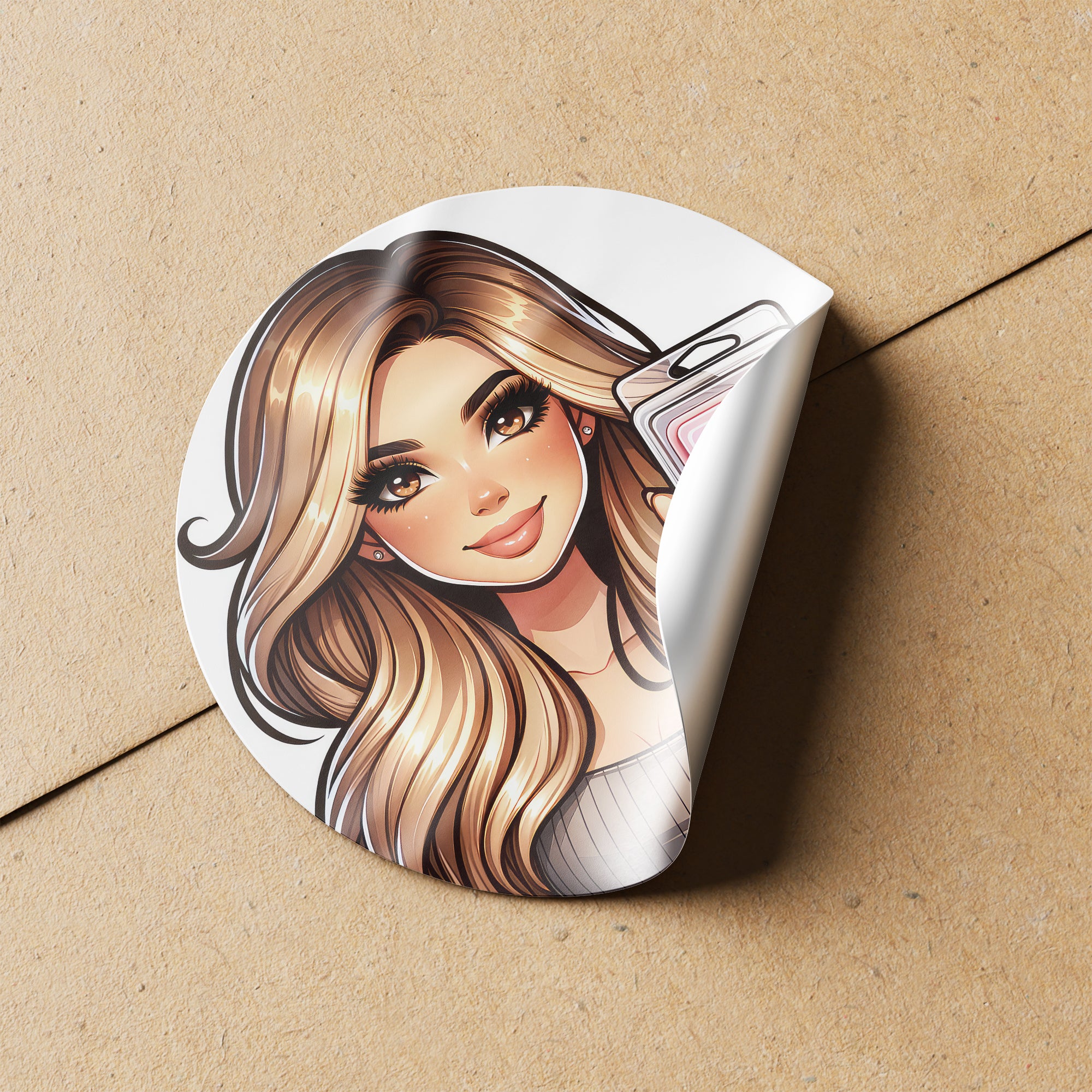 Mousy Hair Woman Wax Melt Avatar 1 Circle Stickers