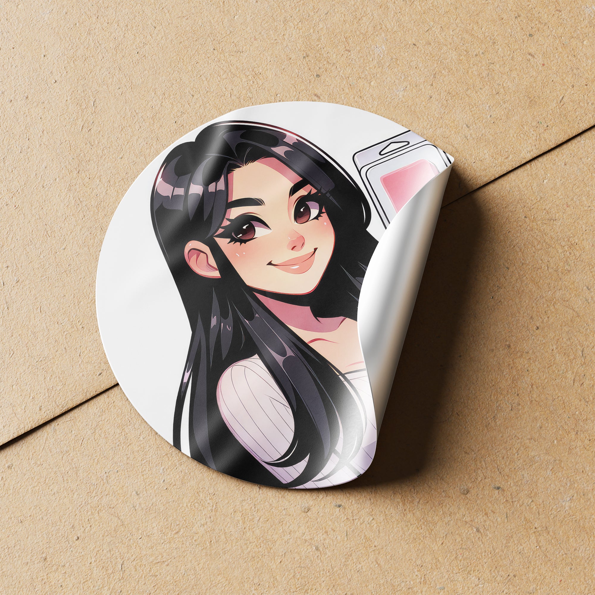 Black Hair Woman Wax Melt Avatar 2 Circle Stickers