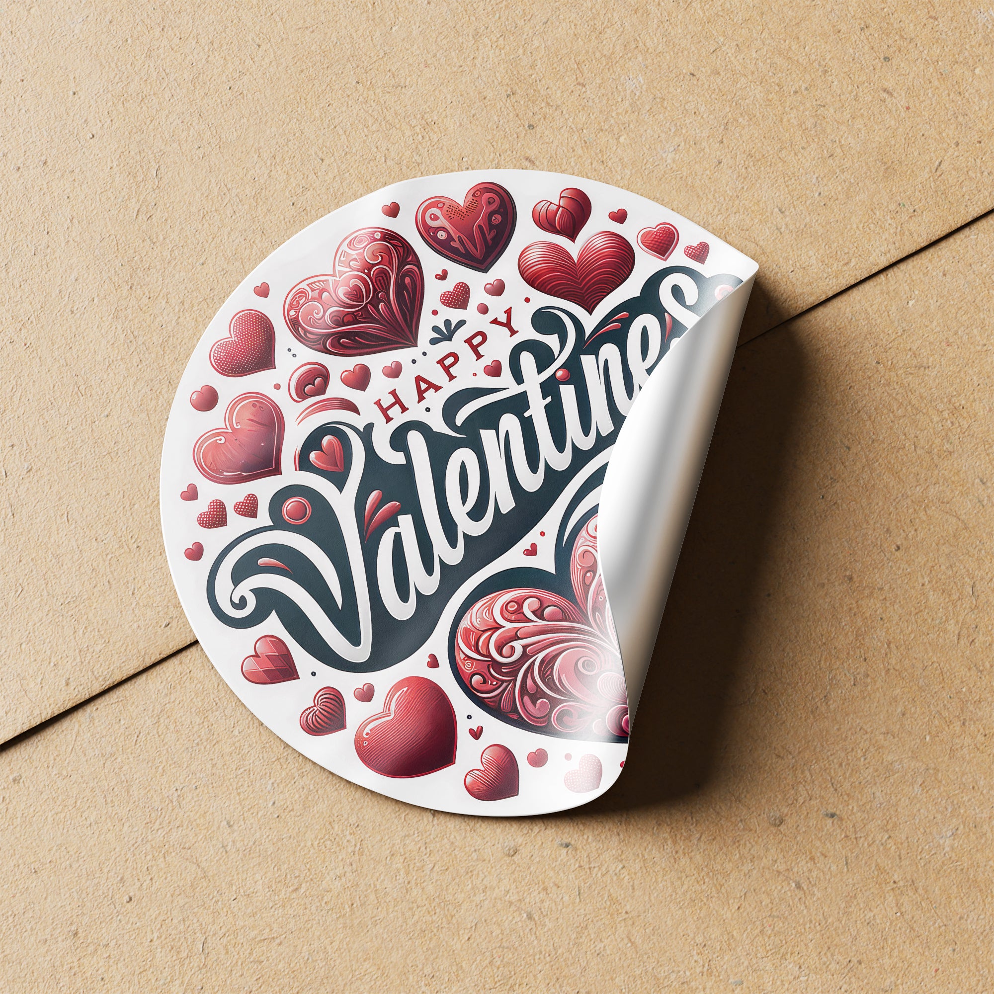 Happy Valentines 2 Circle Stickers