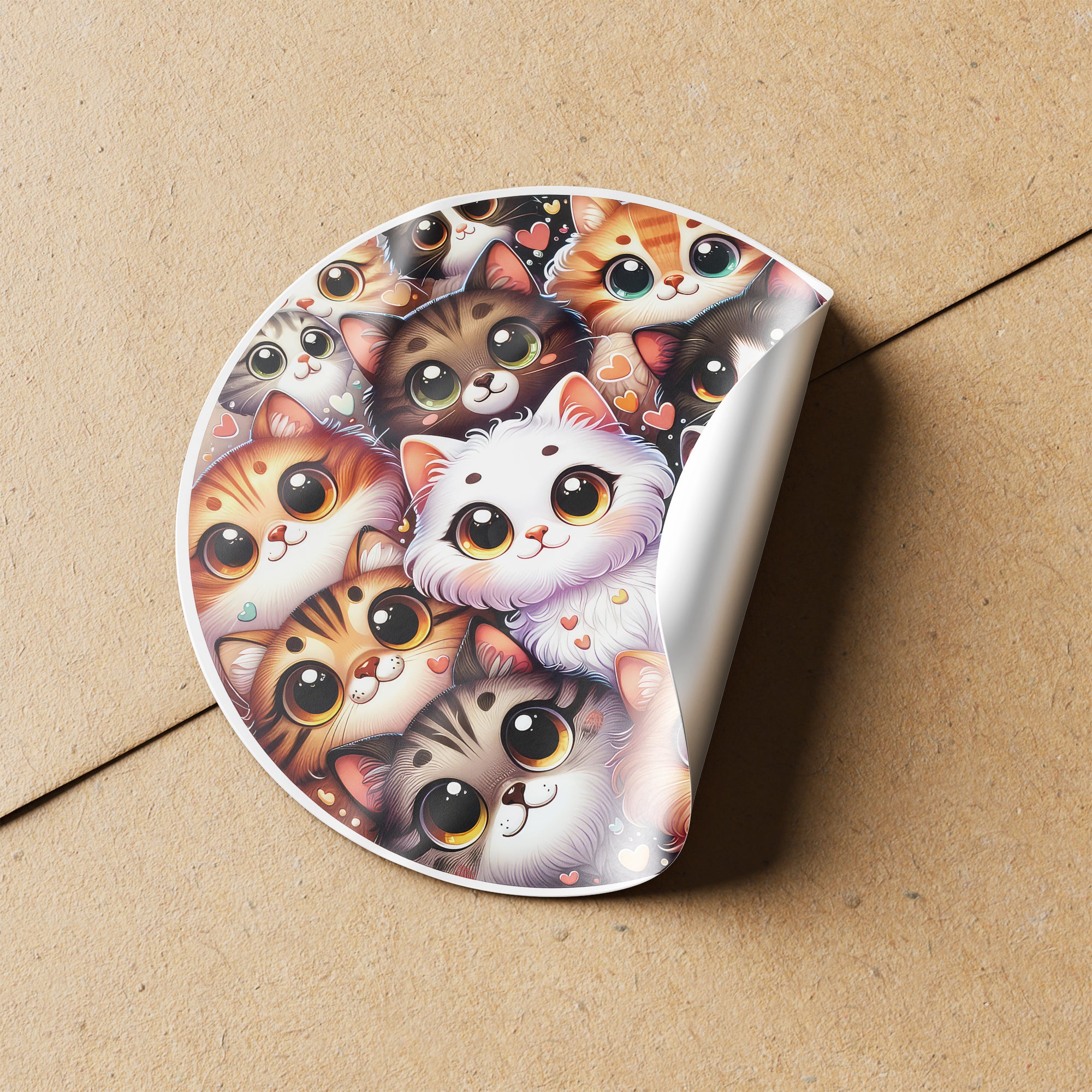 Cats 2 Circle Stickers