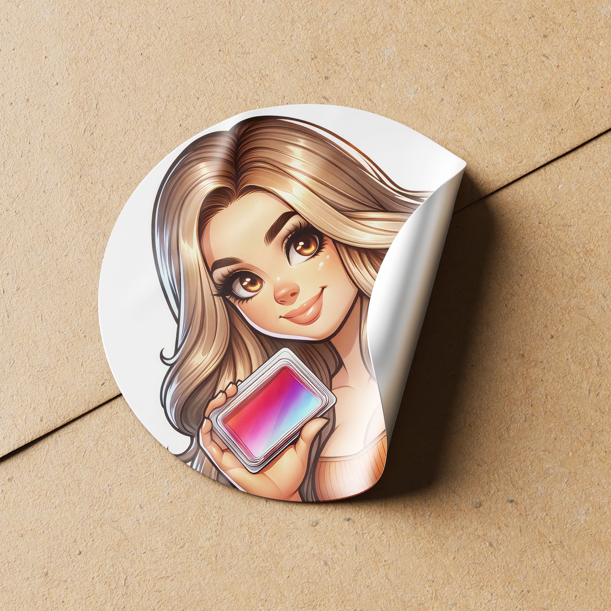 Mousy Hair Woman Wax Melt Avatar 2 Circle Stickers