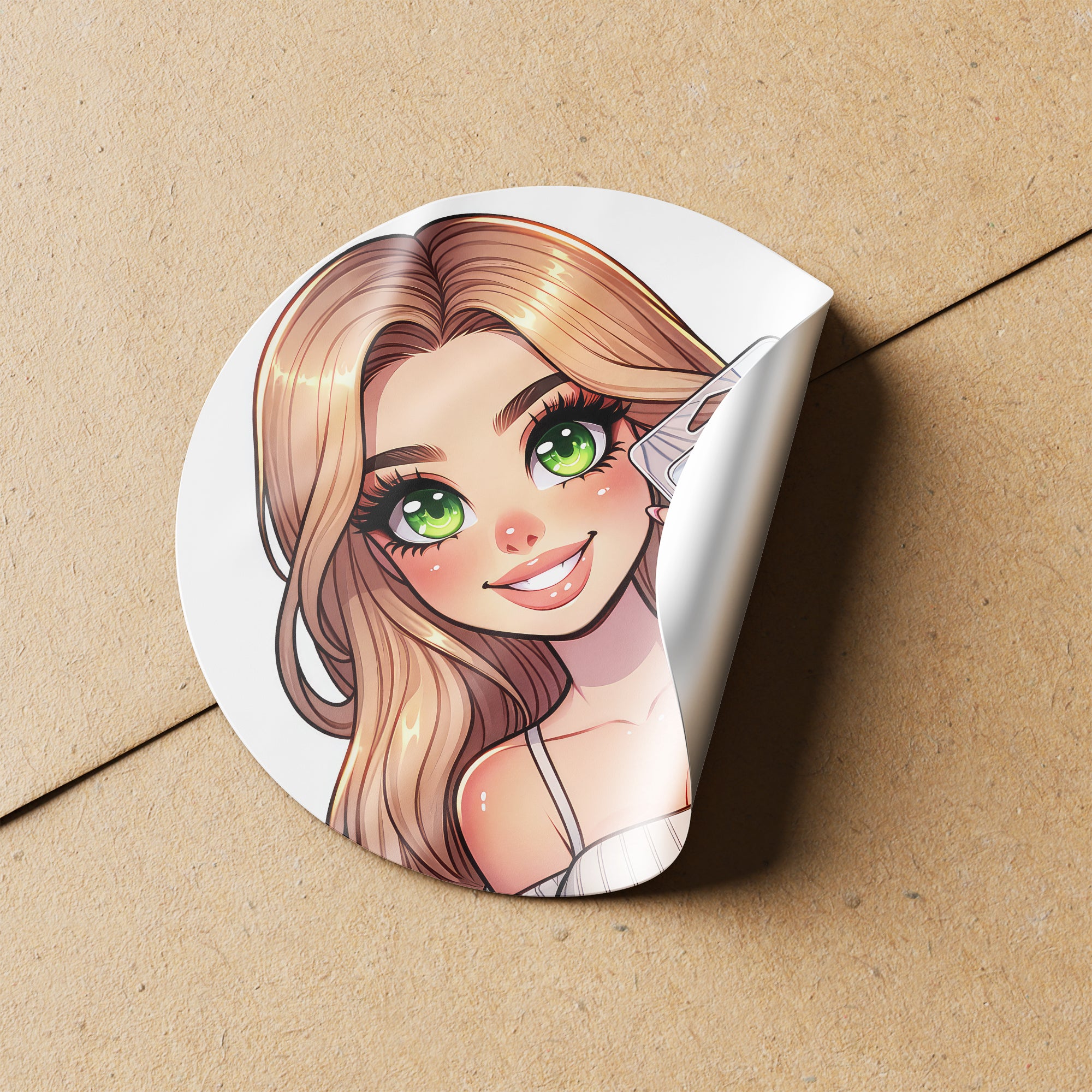 Blonde Hair Woman Wax Melt Avatar 3 Circle Stickers