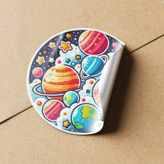 Planets 4 Circle Stickers