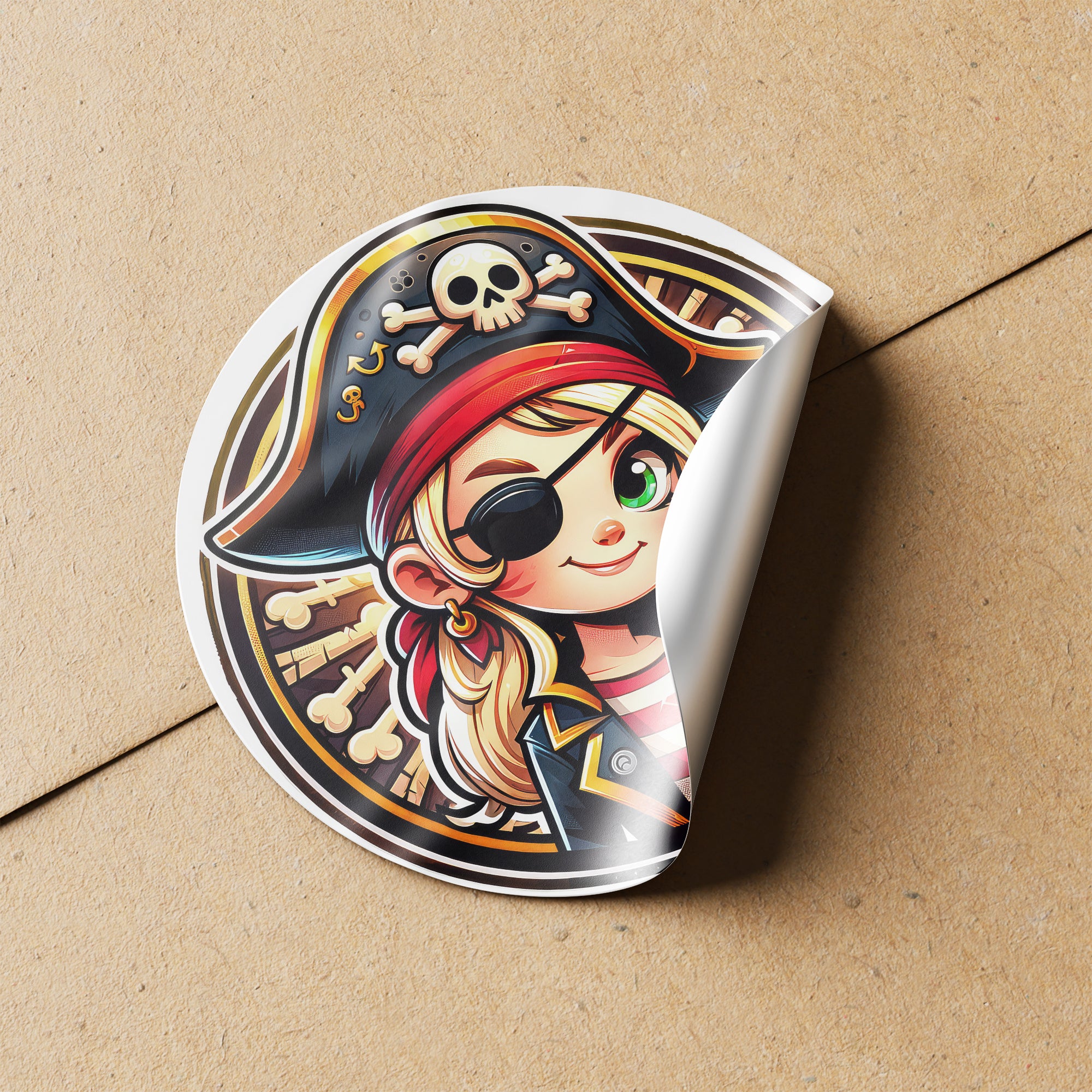 Pirate 3 Circle Stickers