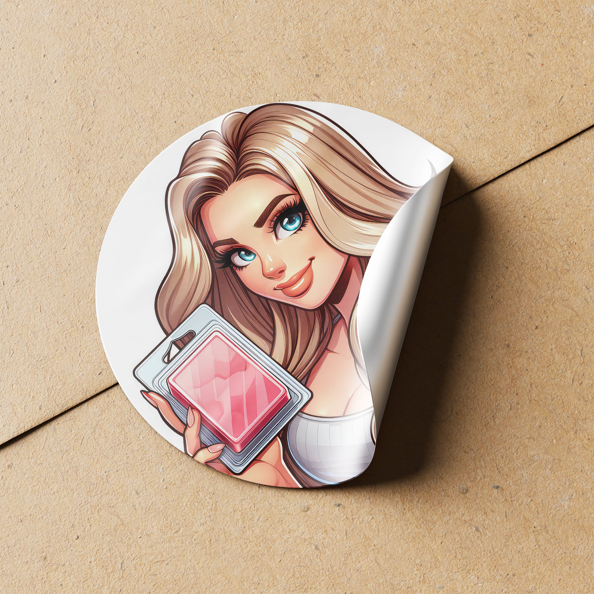 Blonde Hair Woman Wax Melt Avatar 2 Circle Stickers