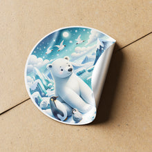 Load image into Gallery viewer, Winter Animals 1 Circle Stickers