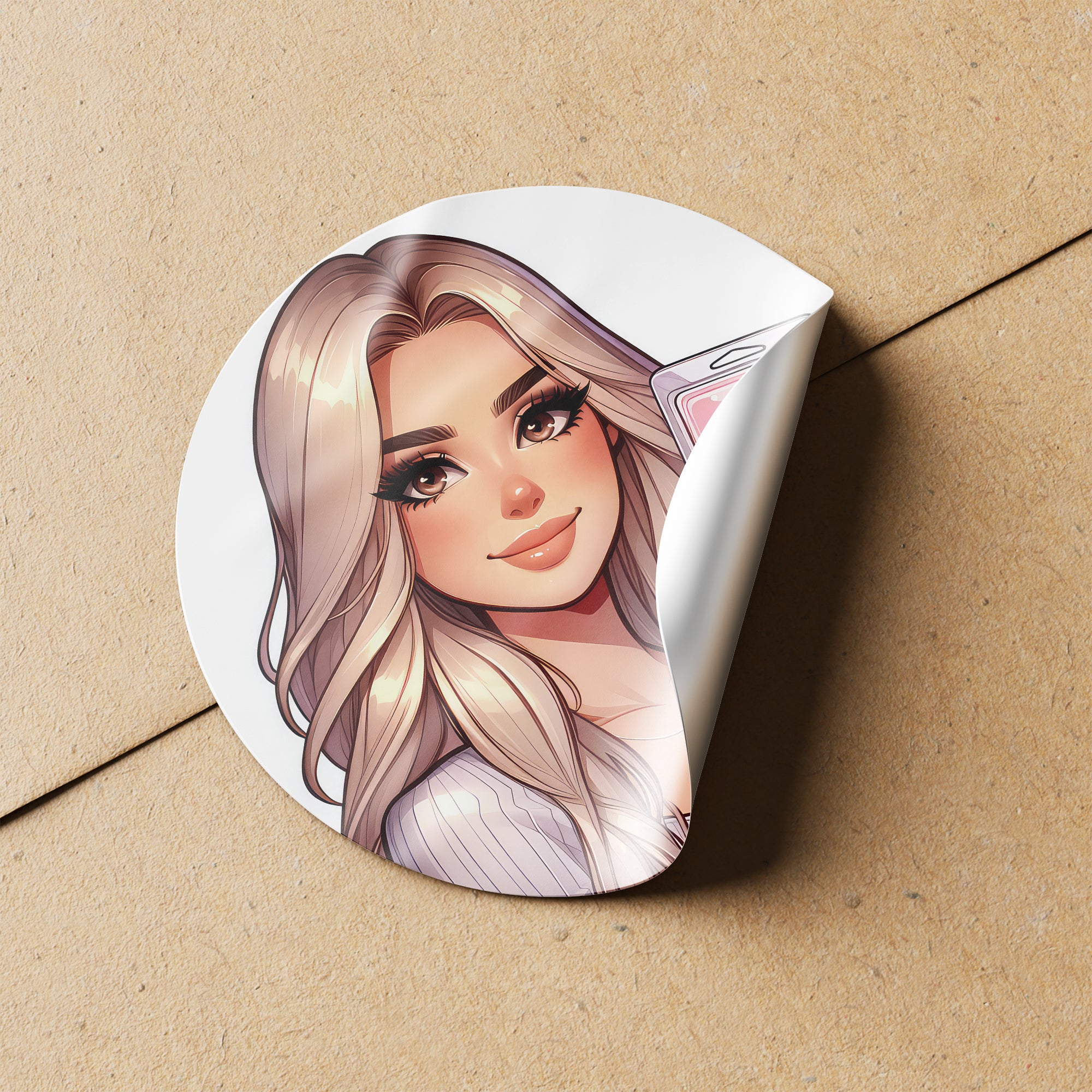 Blonde Hair Woman Wax Melt Avatar 1 Circle Stickers