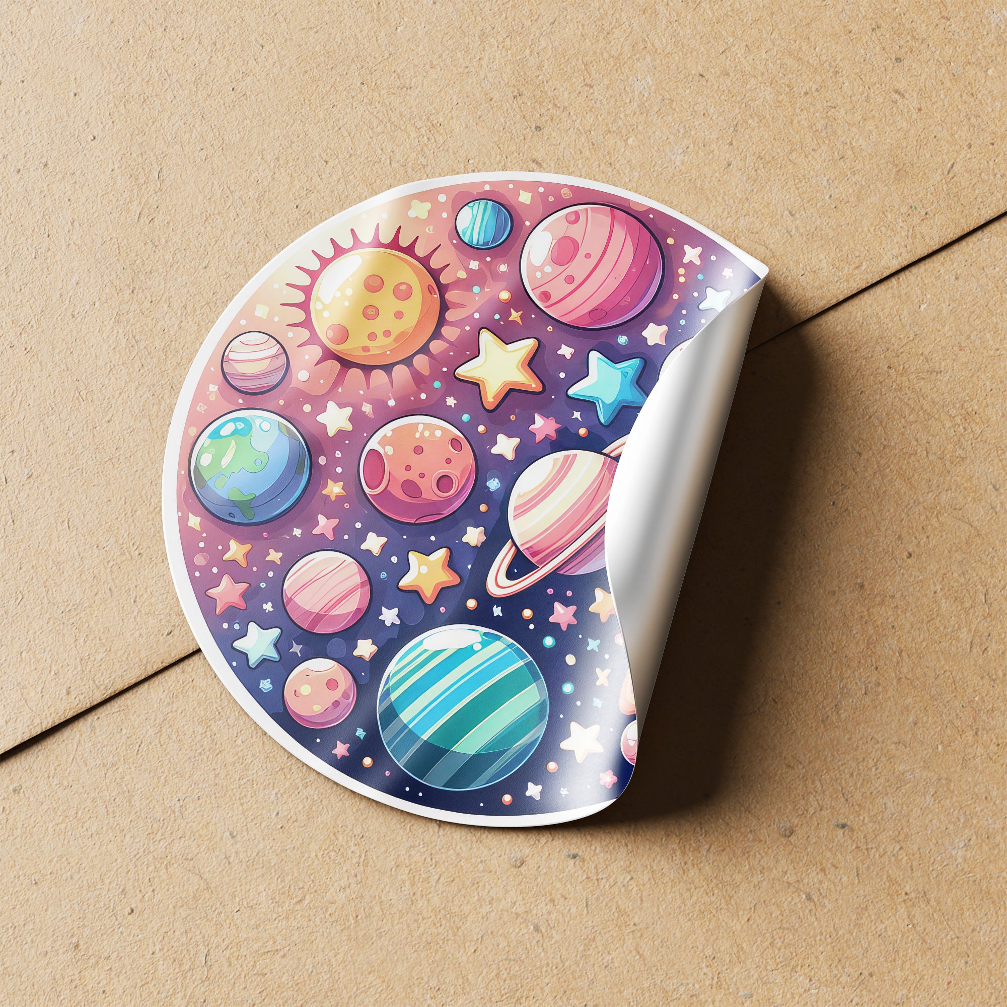 Planets 1 Circle Stickers