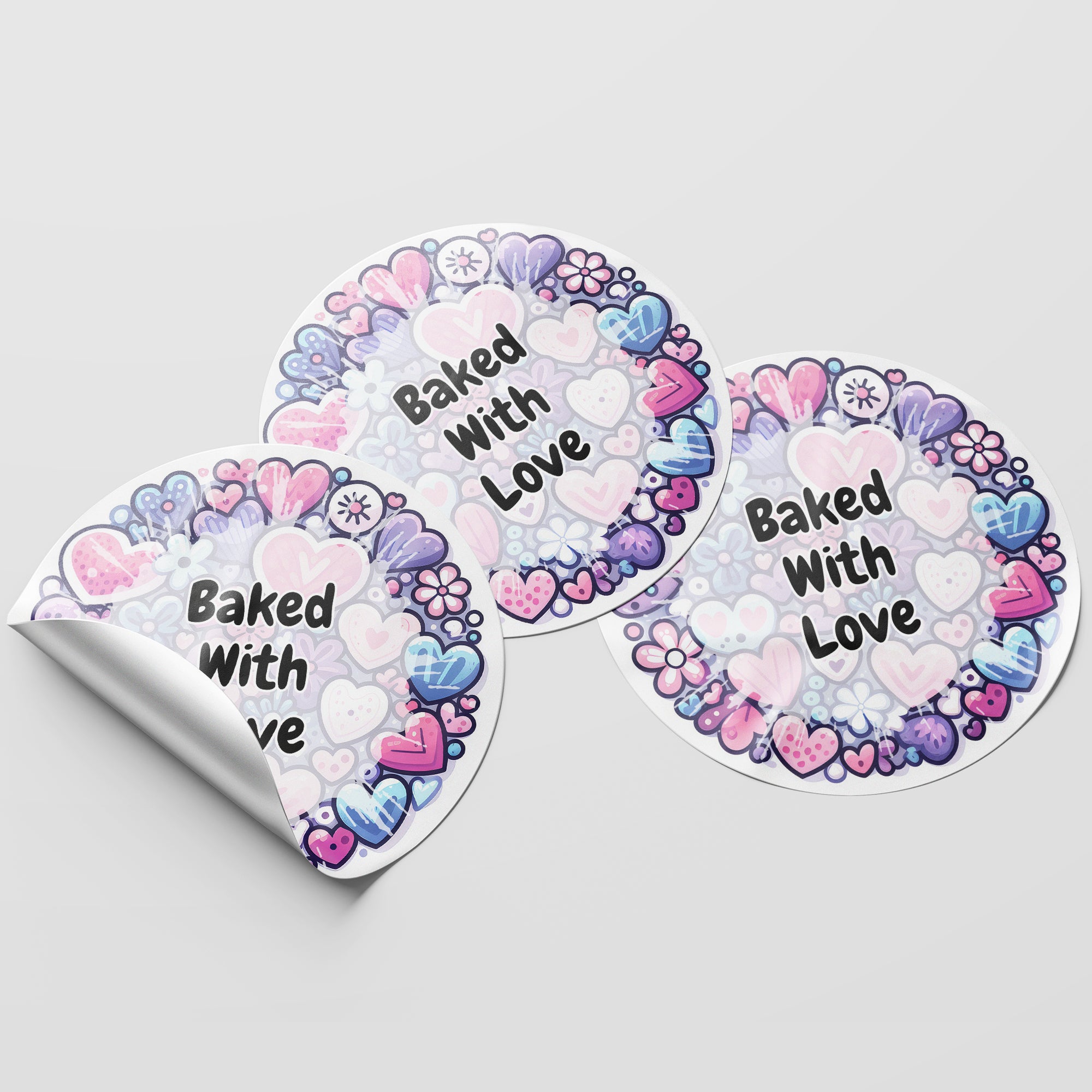 Baked With Love 1 Circle Stickers