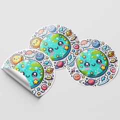 Planets 2 Circle Stickers