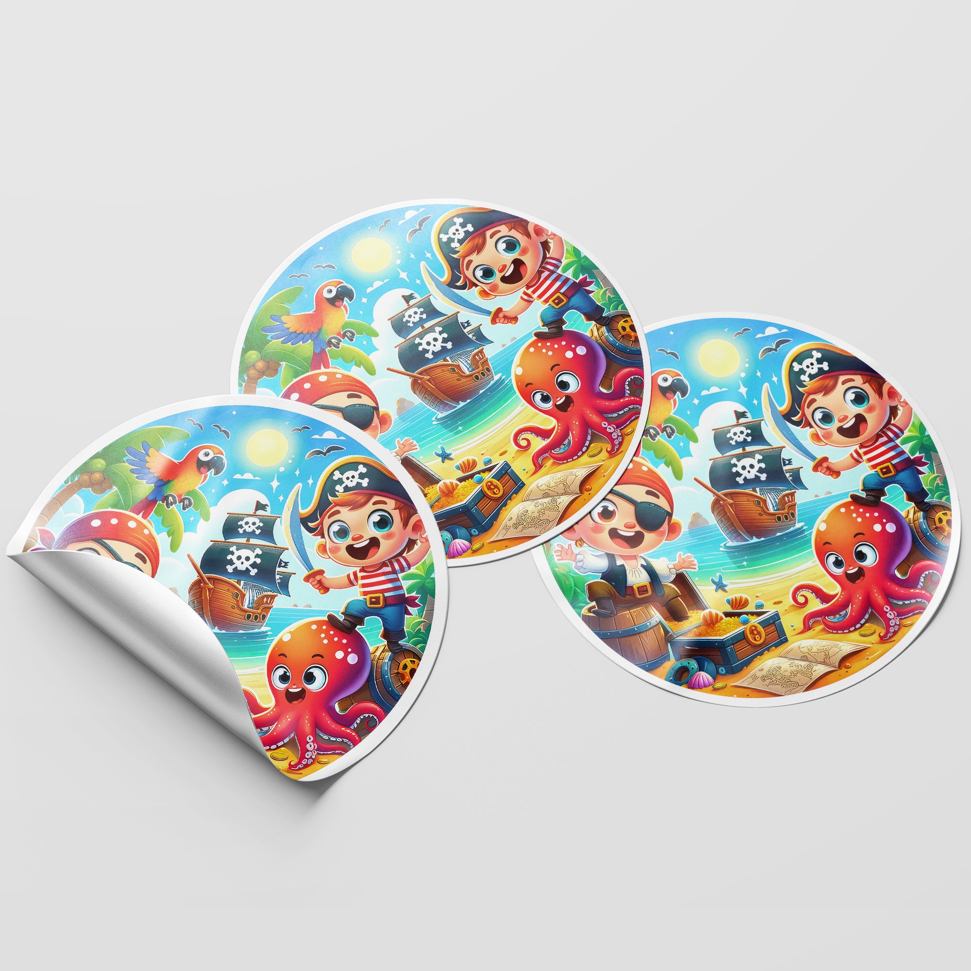 Pirate 2 Circle Stickers