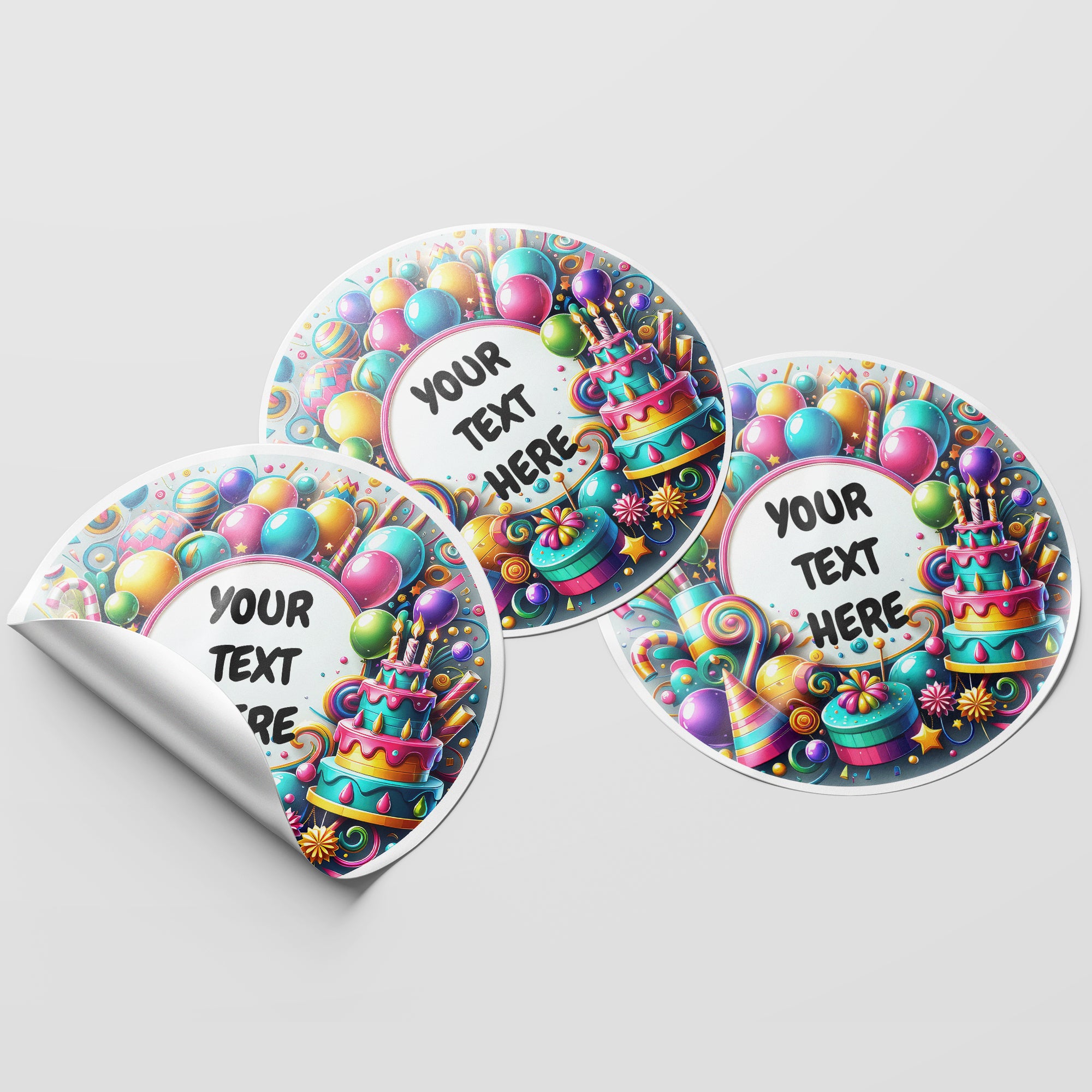 Custom Birthday 1 Circle Stickers