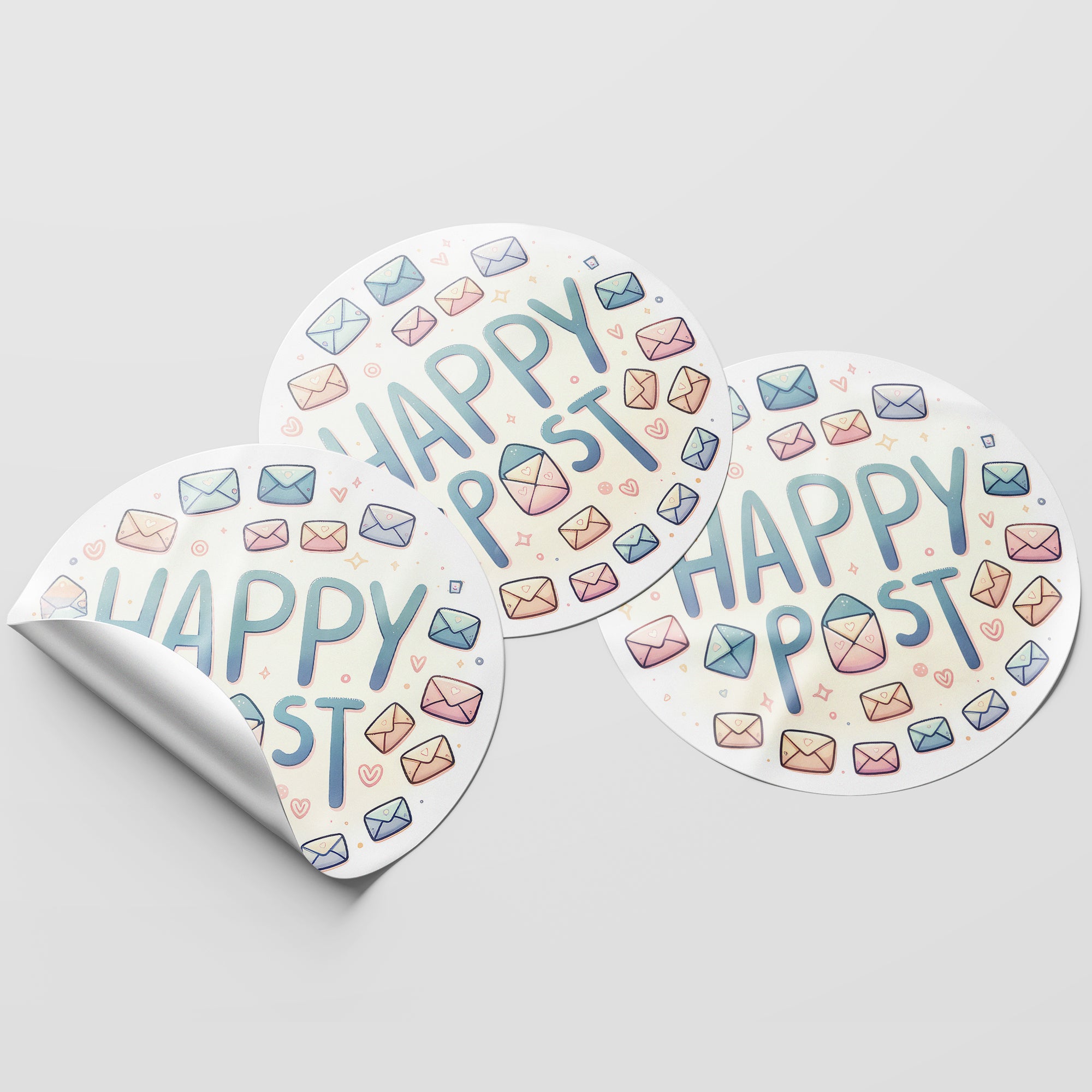 Happy Post 1 Circle Stickers