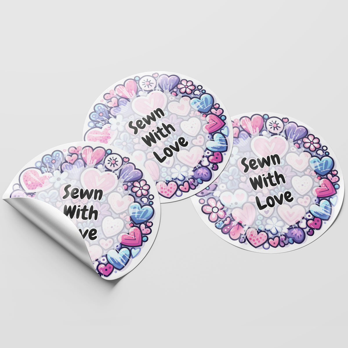 Sewn With Love Circle Stickers