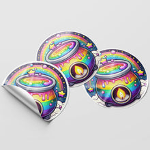 Load image into Gallery viewer, Rainbow Wax Melt Burner 2 Circle Stickers