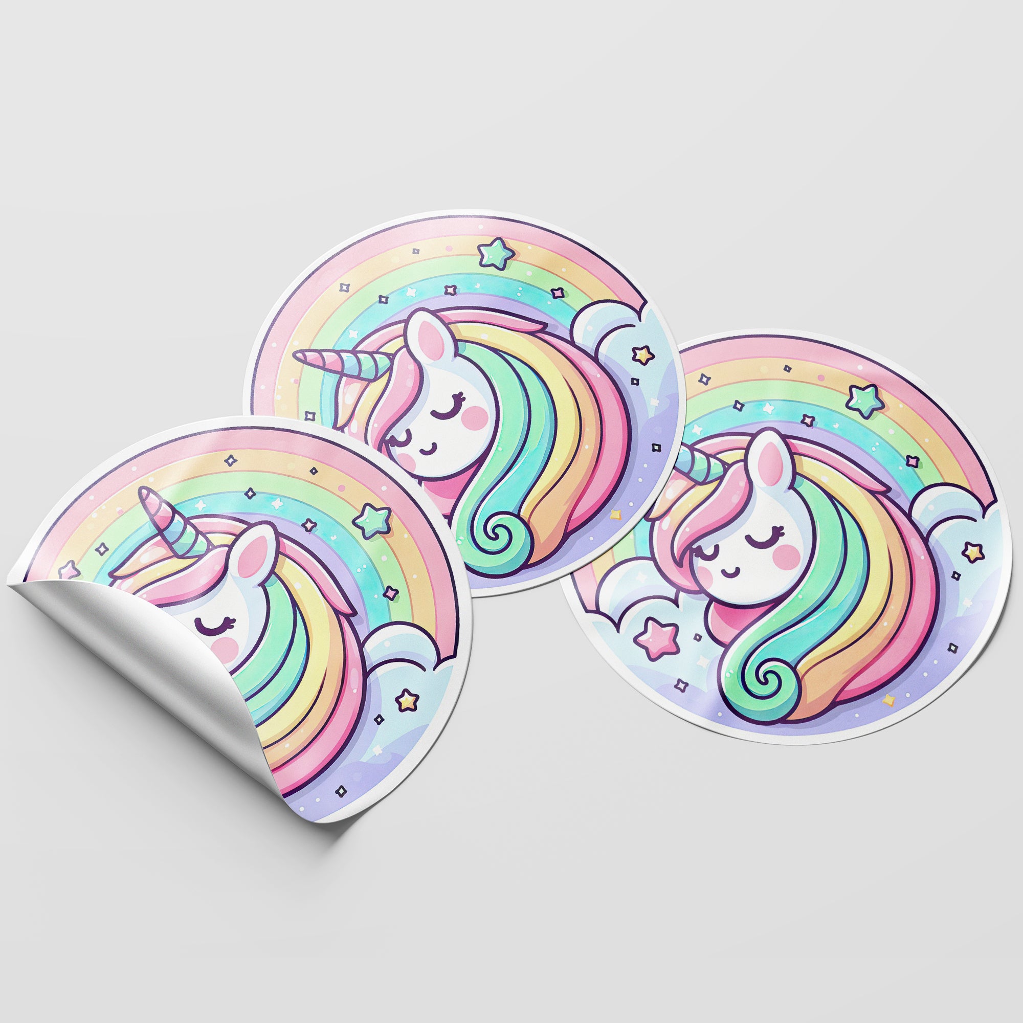 Unicorn 2 Circle Stickers