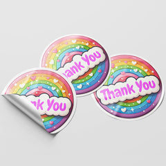 Rainbow Thank You 1 Circle Stickers