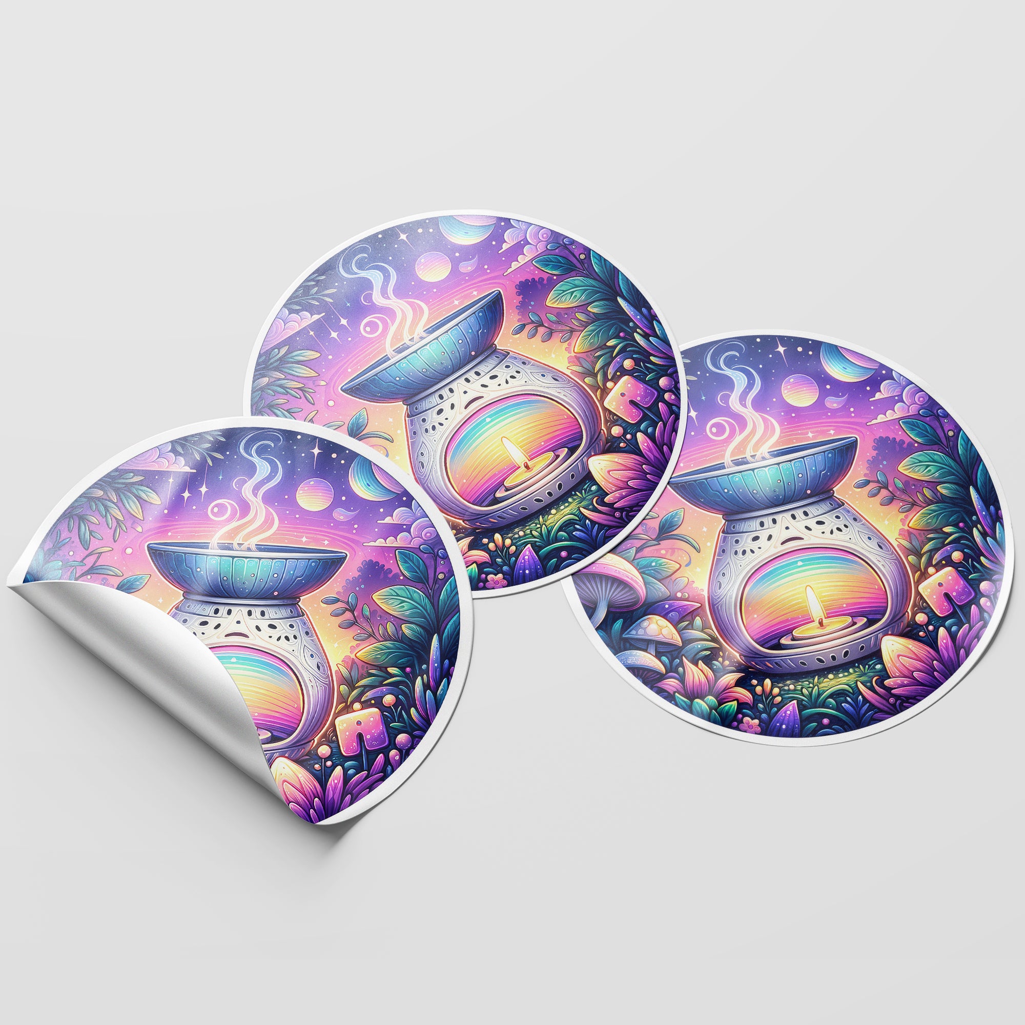 Magical Wax Melt Burner 5 Circle Stickers