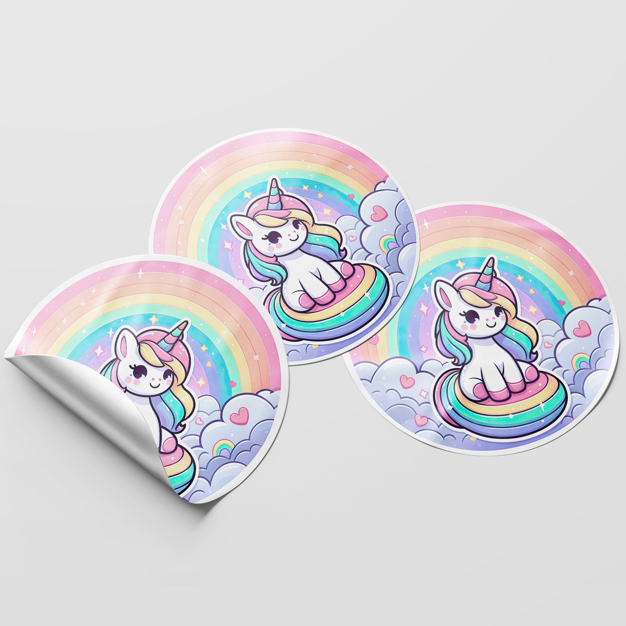 Unicorn 3 Circle Stickers