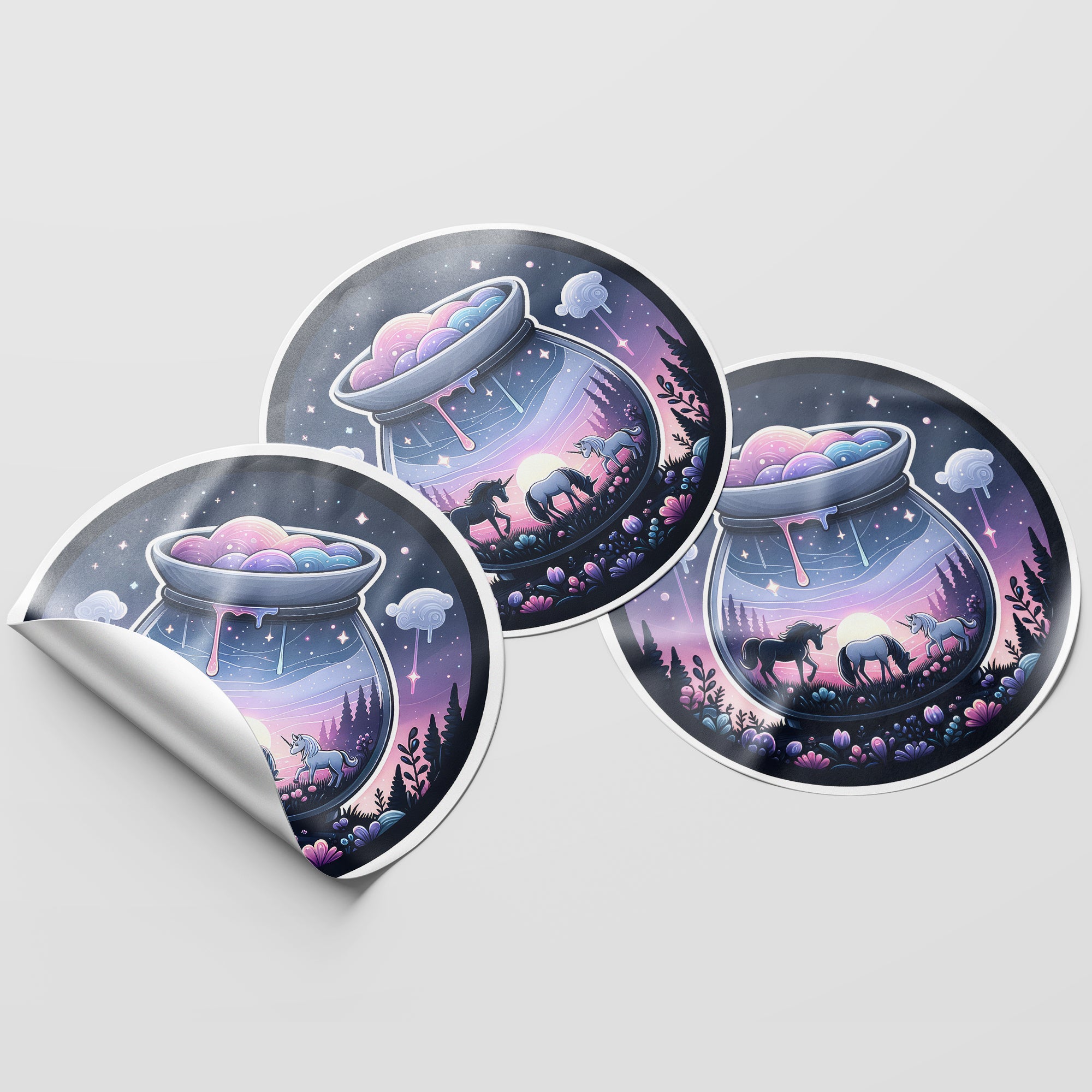 Magical Wax Melt Burner 1 Circle Stickers