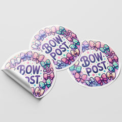 Bow Post 1 Circle Stickers