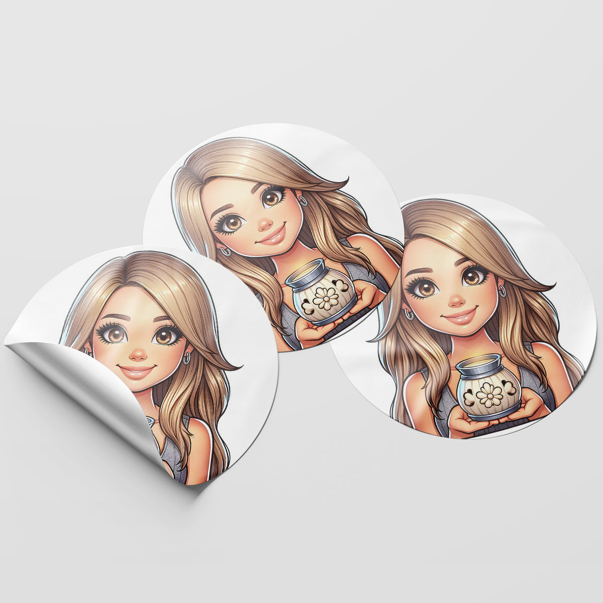 Blonde Woman Wax Melt 1 Circle Stickers