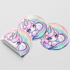 Unicorn 1 Circle Stickers