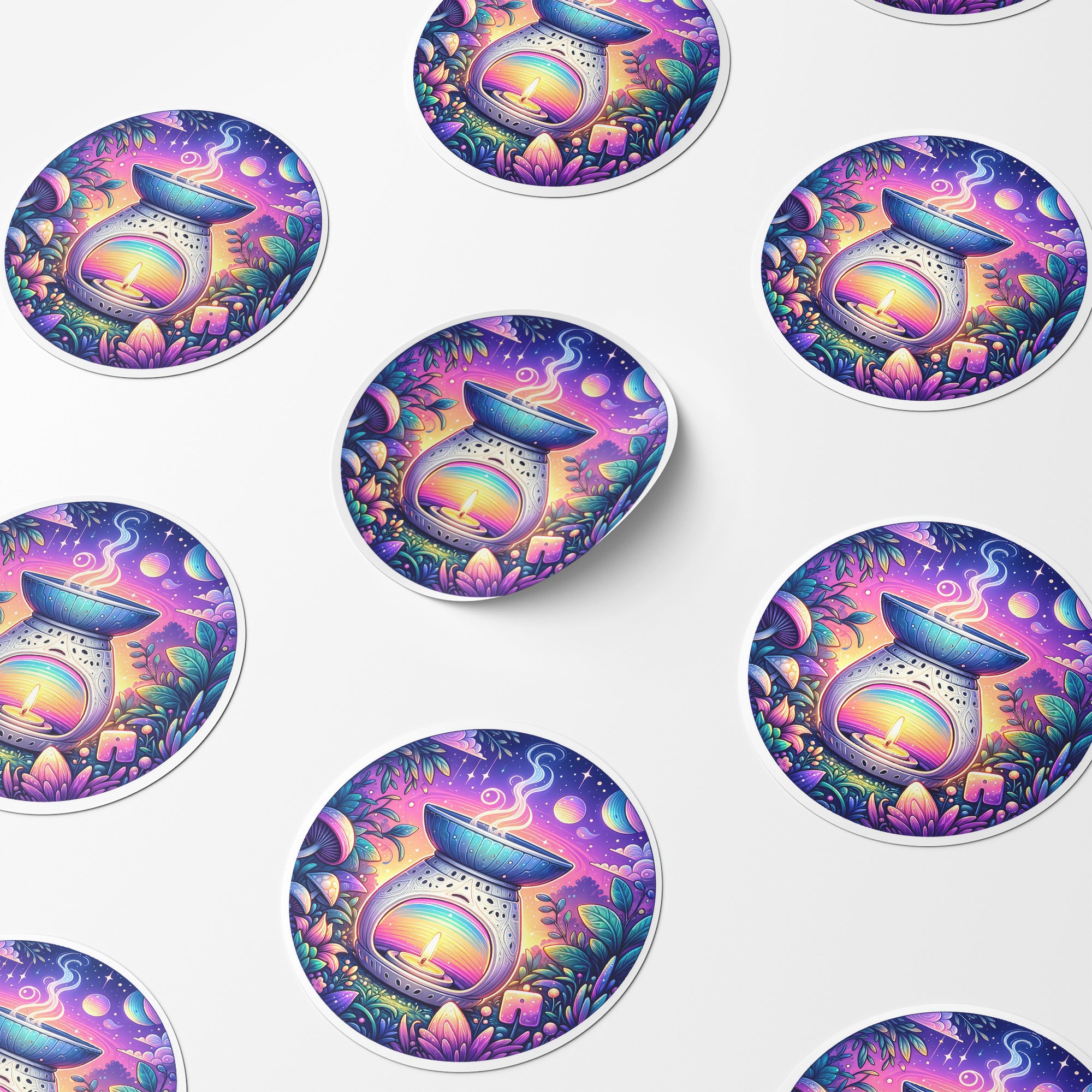 Magical Wax Melt Burner 5 Circle Stickers