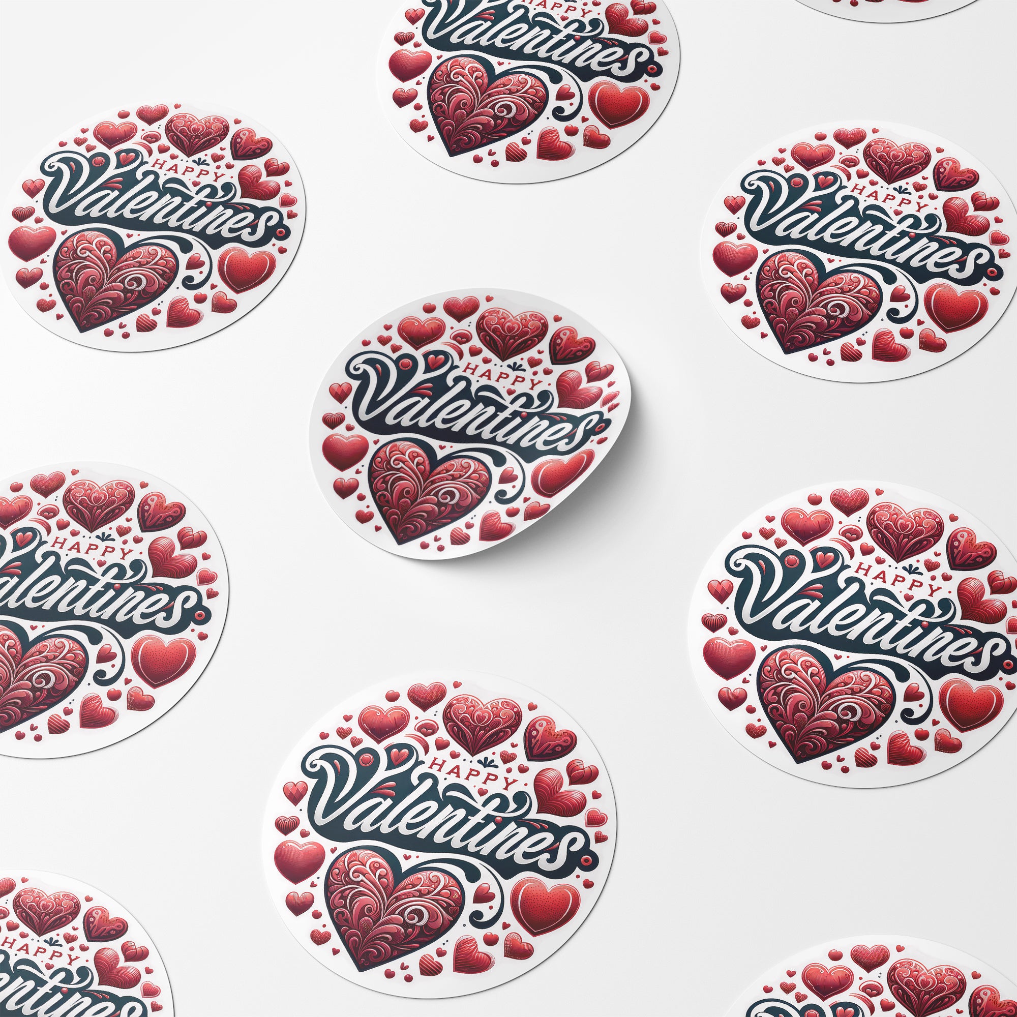 Happy Valentines 2 Circle Stickers