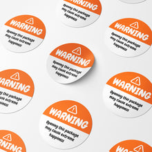 Load image into Gallery viewer, Orange Warning Happiness Circle Stickers
