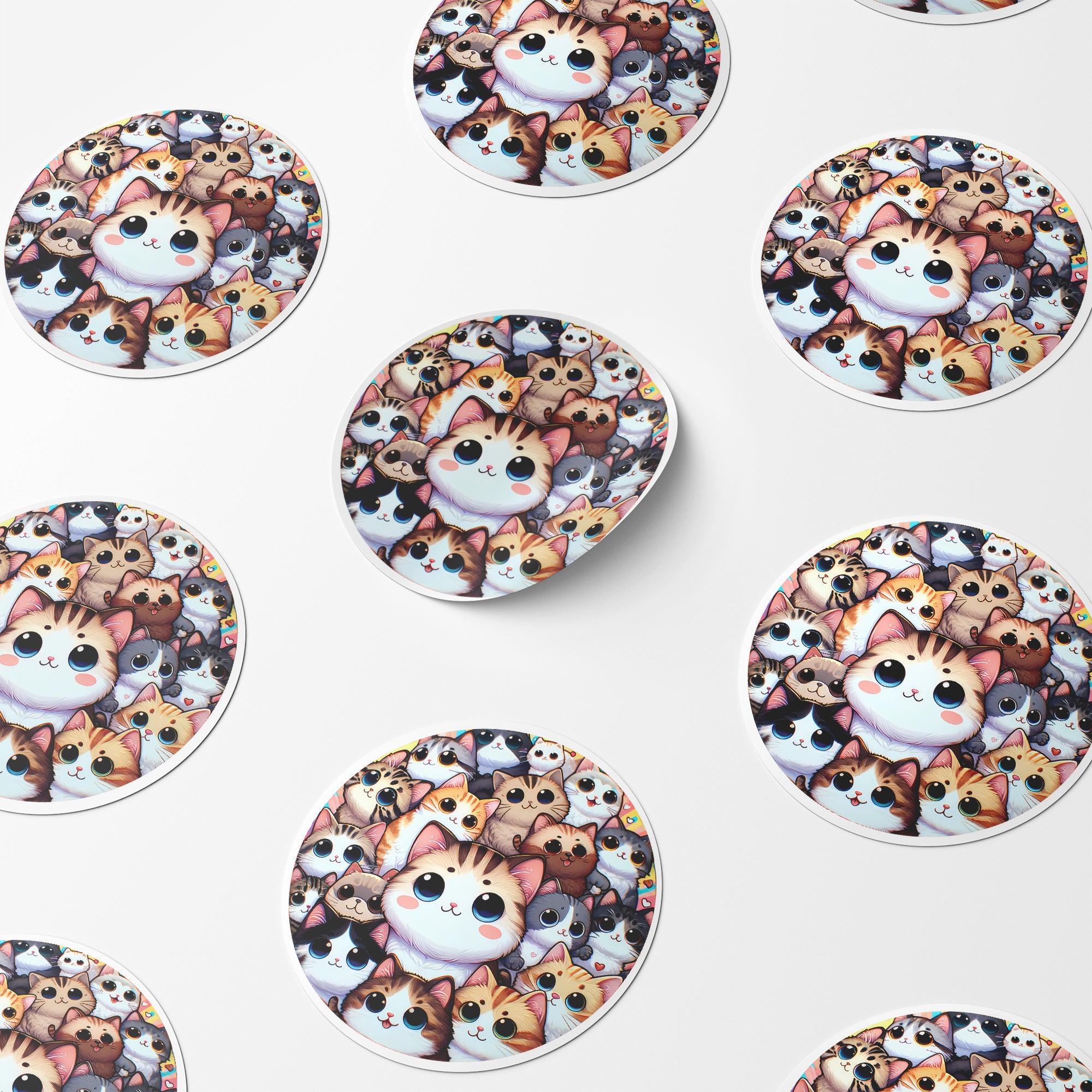 Cats 1 Circle Stickers