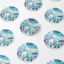 Load image into Gallery viewer, Winter Animals 1 Circle Stickers