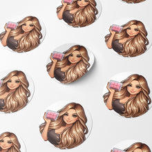 Load image into Gallery viewer, Mousy Hair Woman Wax Melt Avatar 3 Circle Stickers
