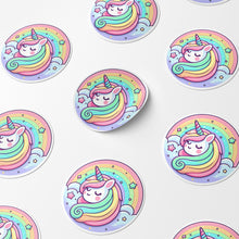 Load image into Gallery viewer, Unicorn 2 Circle Stickers
