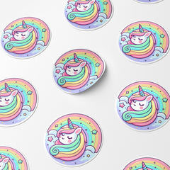 Unicorn 2 Circle Stickers