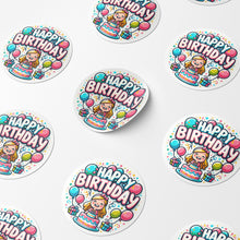 Load image into Gallery viewer, Happy Birthday 1 Circle Stickers