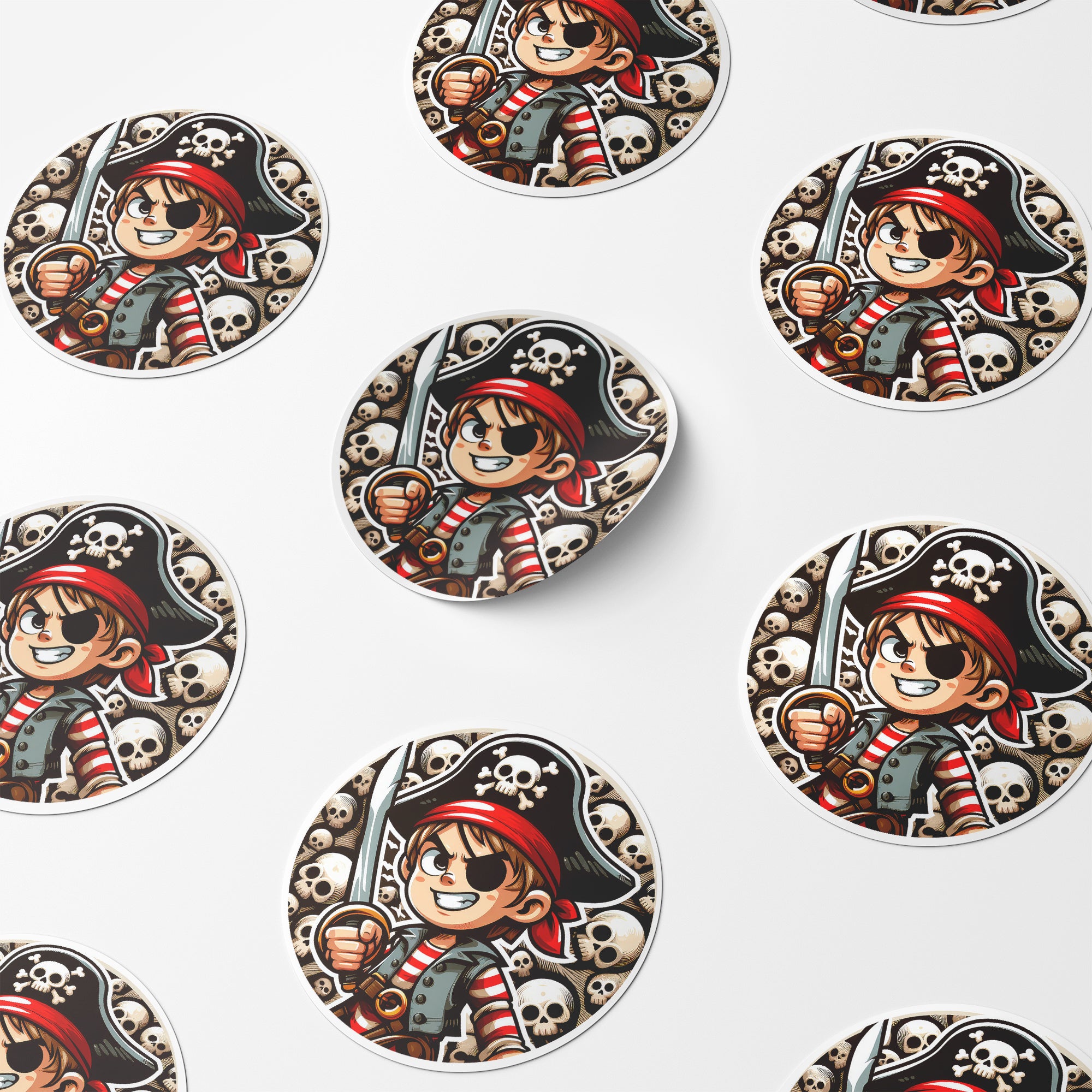 Pirate 1 Circle Stickers