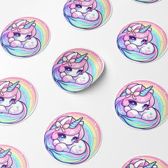 Unicorn 1 Circle Stickers