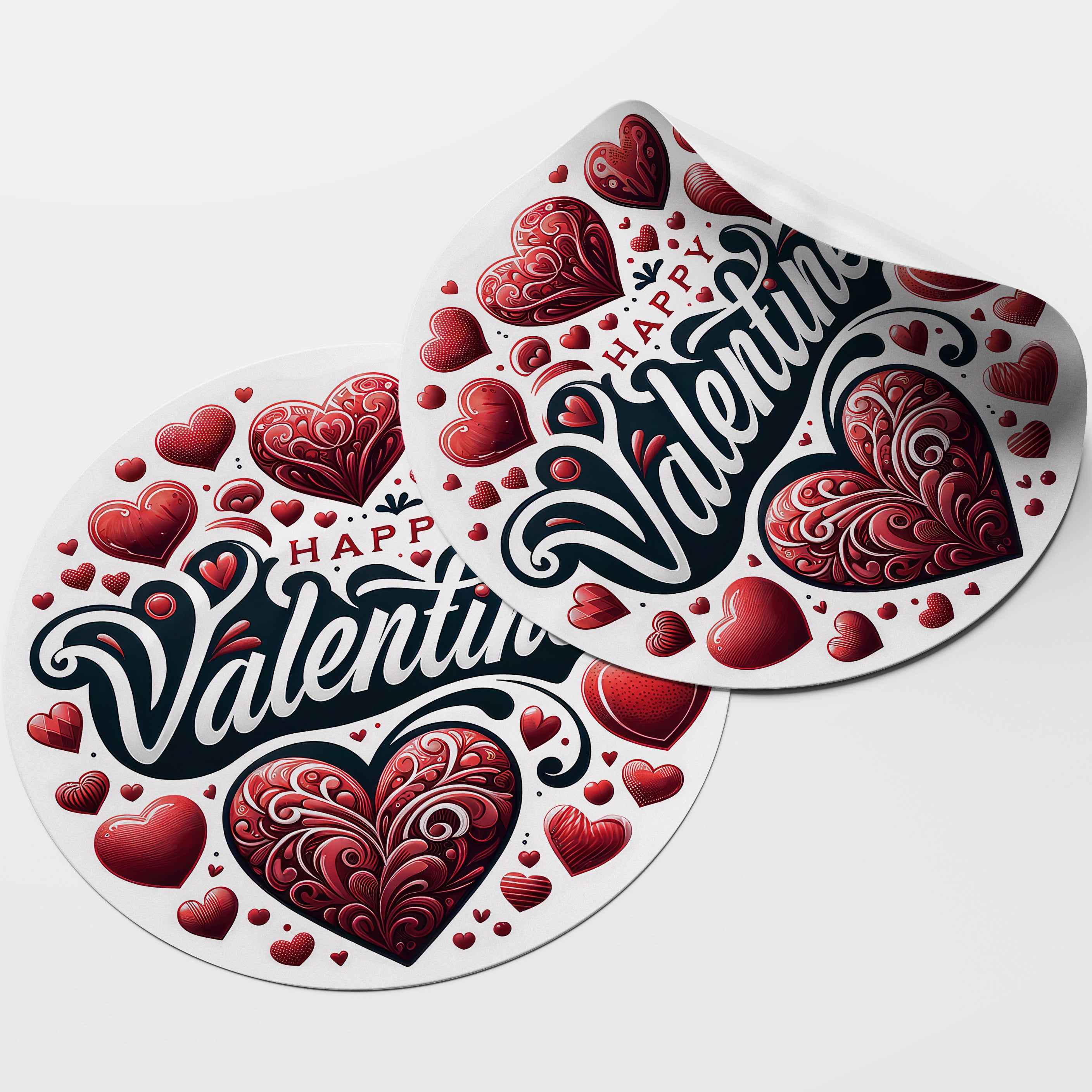 Happy Valentines 2 Circle Stickers