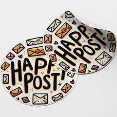 Happy Post 3 Circle Stickers