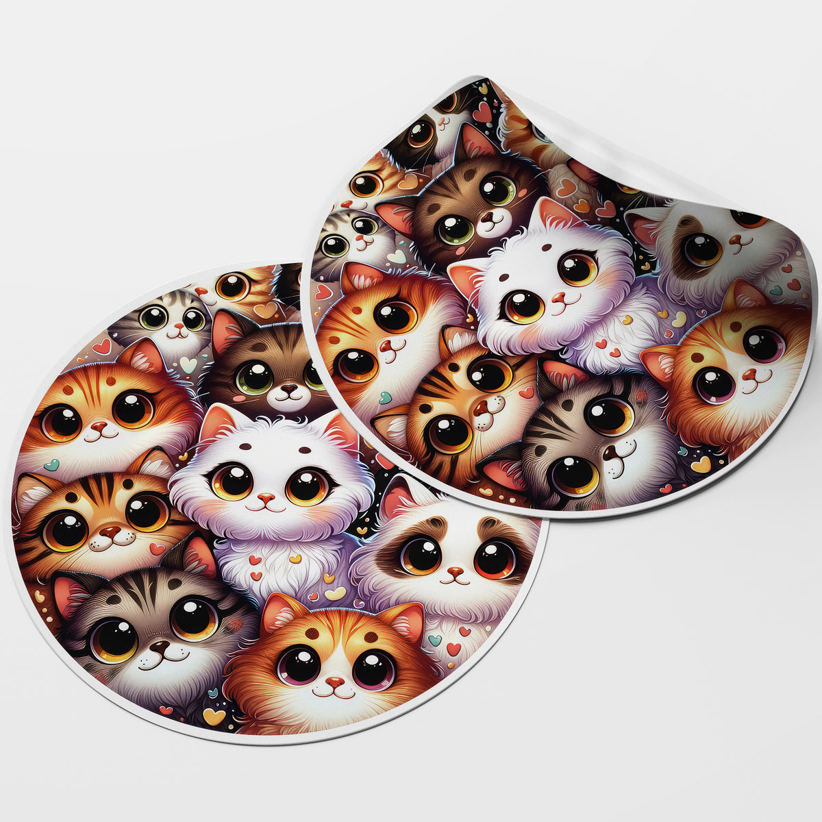 Cats 2 Circle Stickers