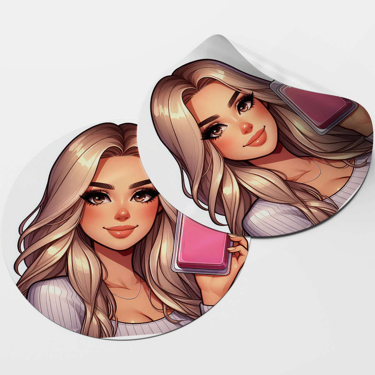 Blonde Hair Woman Wax Melt Avatar 1 Circle Stickers