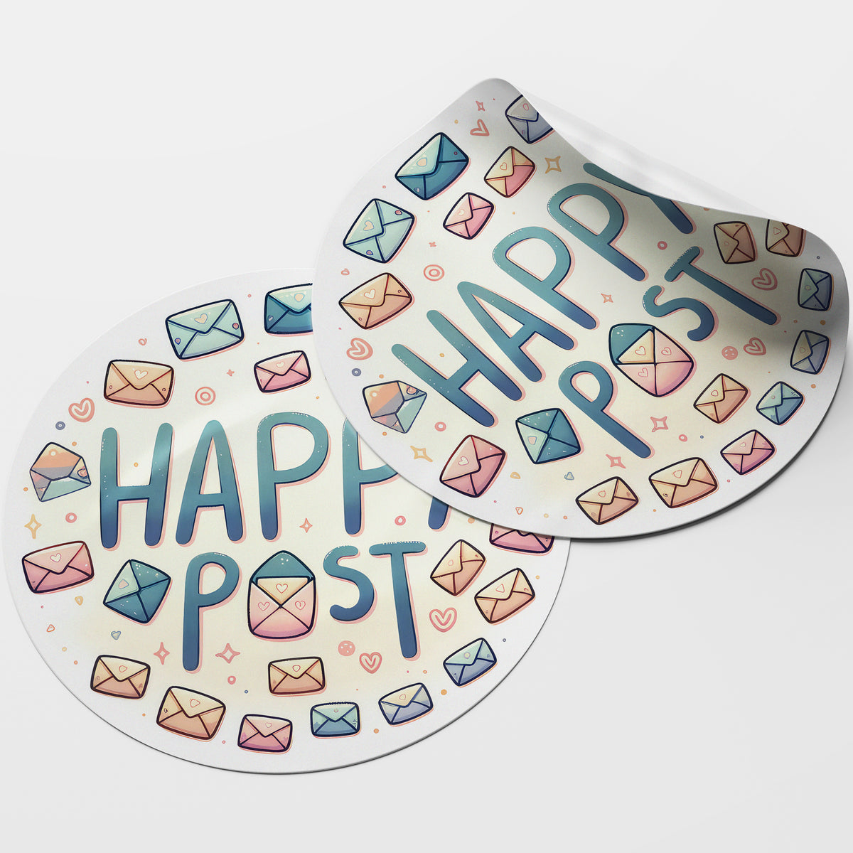 Happy Post 1 Circle Stickers