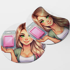 Blonde Hair Woman Wax Melt Avatar 4 Circle Stickers