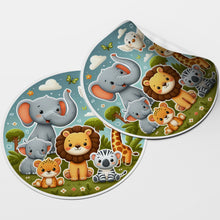 Load image into Gallery viewer, Safari Animals 1 Circle Stickers