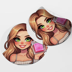 Blonde Hair Woman Wax Melt Avatar 3 Circle Stickers