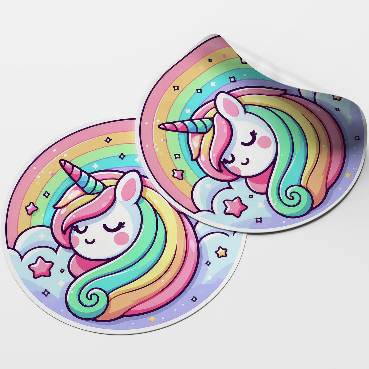 Unicorn 2 Circle Stickers