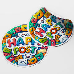 Happy Post 2 Circle Stickers