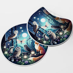 Forest Animals 2 Circle Stickers