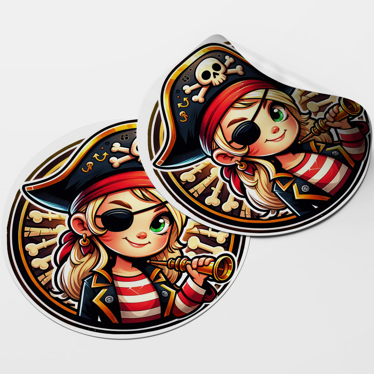 Pirate 3 Circle Stickers